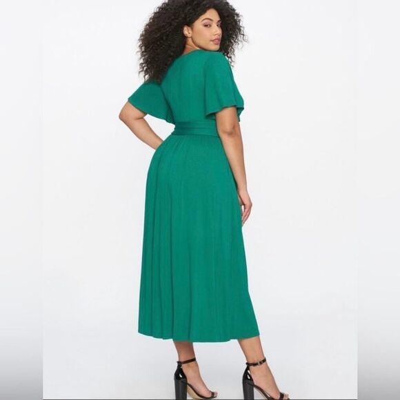 Eloquii Green Jersey Knit Wrap Maxi Dress Size 26 - Picture 4 of 8